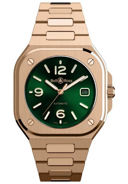 Bell & Ross BR 05 AUTO GREEN GOLD BRACELET BR05A-GN-PG/SPG Replica Watch